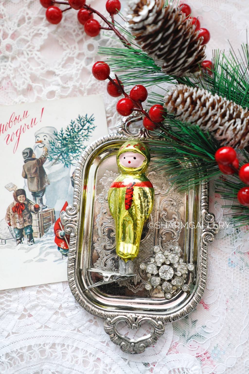 "Космонавт" №39. Елочная игрушка на прищепке, СССР.