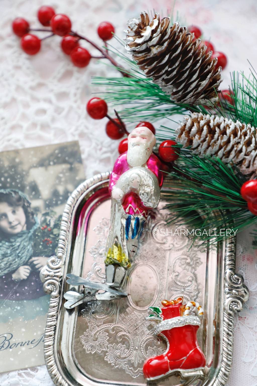 Старик с неводом. №5. Золотая рыбка. Елочная игрушка на прищепке. СССР.