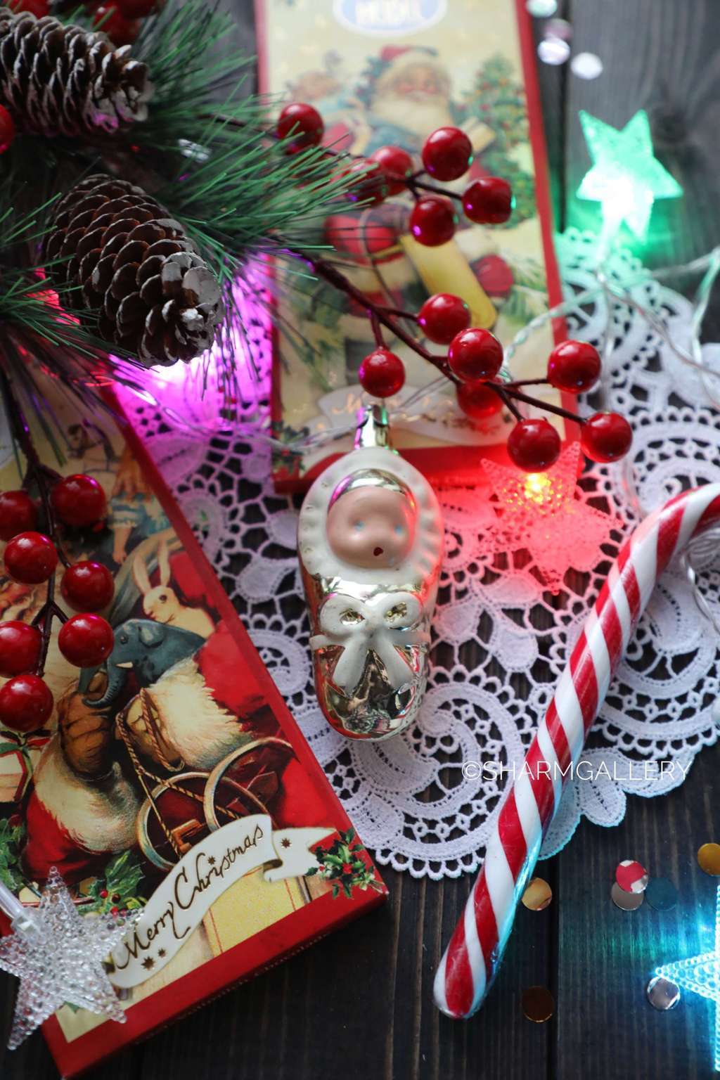 Младенец №9. (золотой) Винтажная елочная игрушка, стекло СССР.