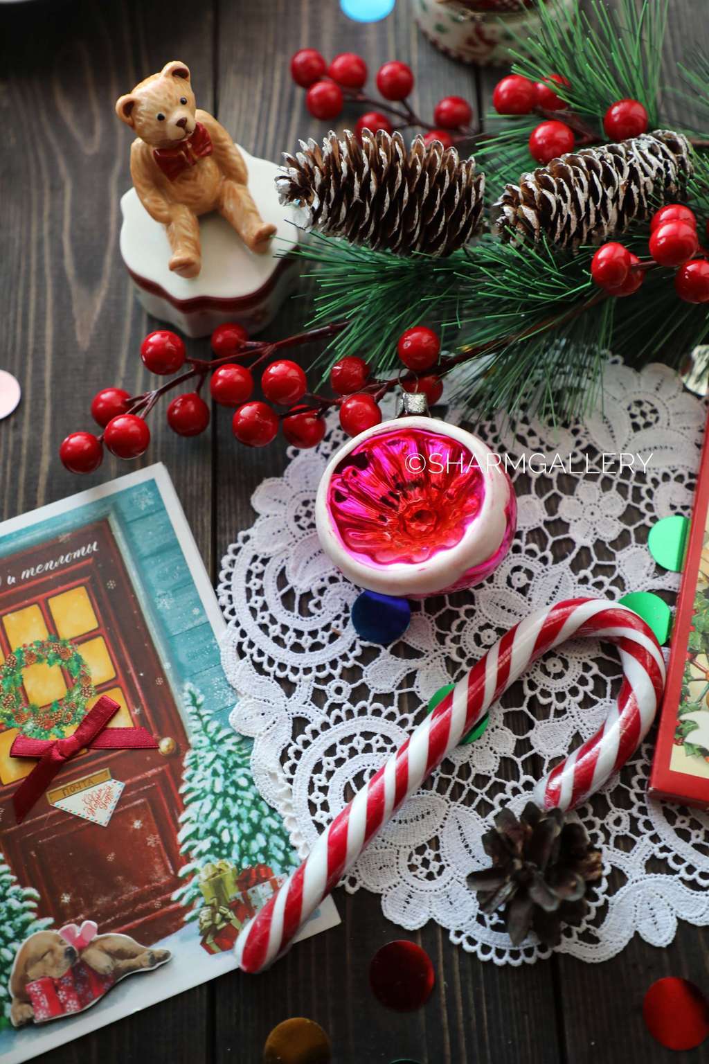 Шар- Прожектор. №7. Елочная игрушка, стекло ГДР.