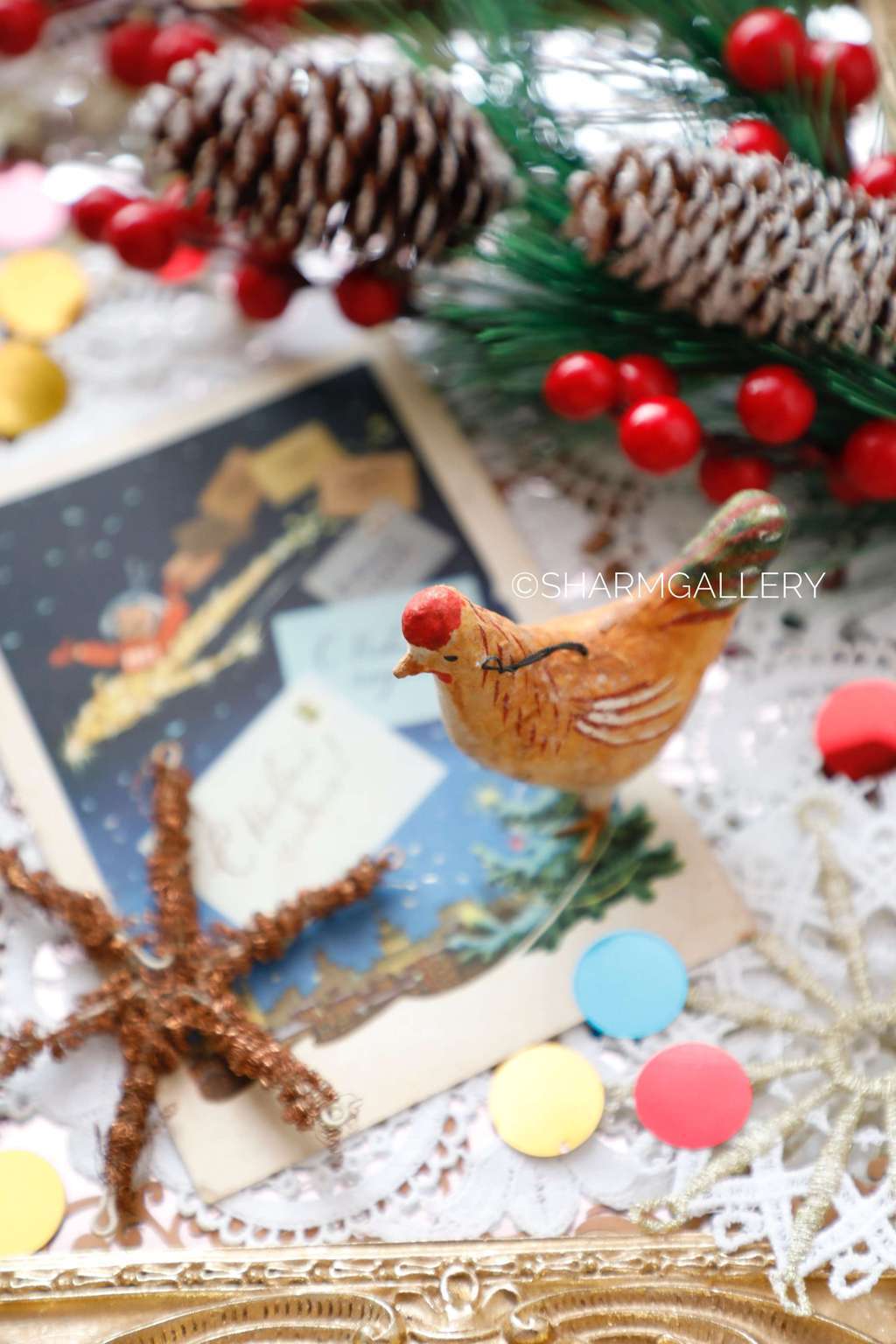 Новогодний, старинный ретро набор "С Новым Годом", СССР. №2.