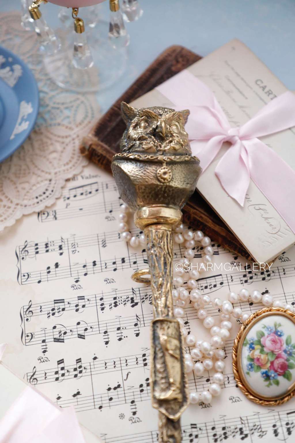 Обувная винтажная ложка, бронза "Сова".