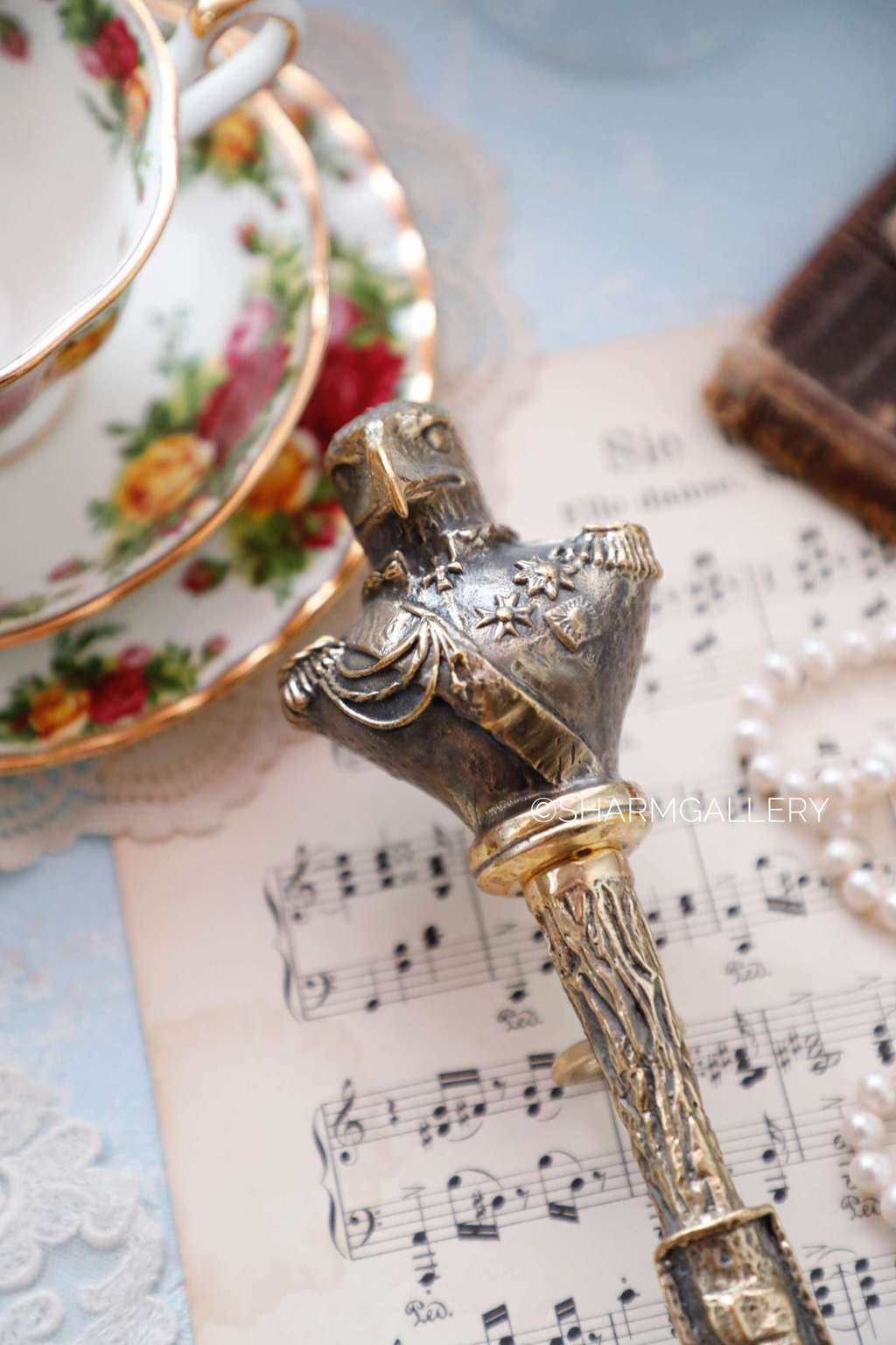 Обувная винтажная ложка, бронза "Орел", ложка для обуви.