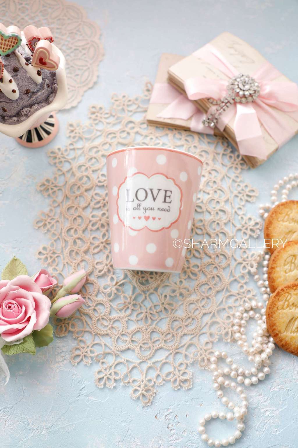 Бокал "Love is all you need", розовый. Krasilnikoff, Дания.