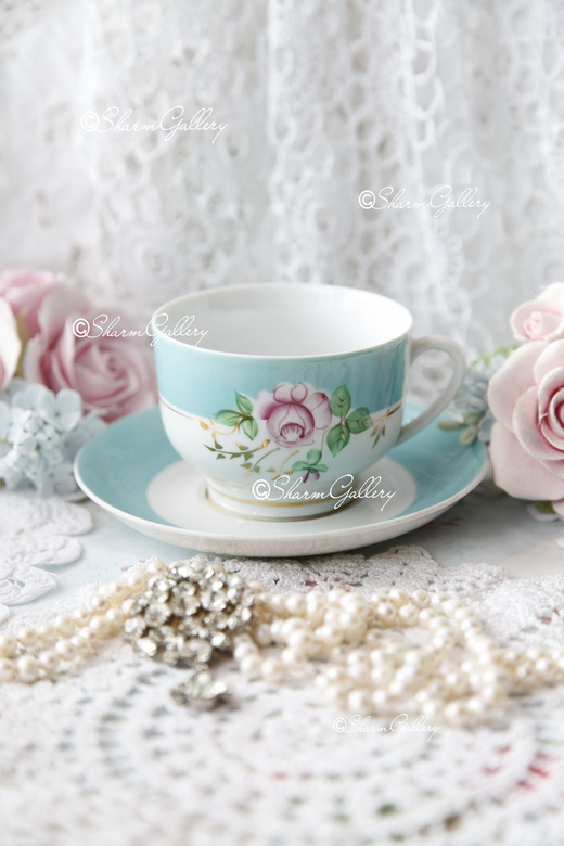 Чайная пара "Роза". Винтаж, Довбыш.