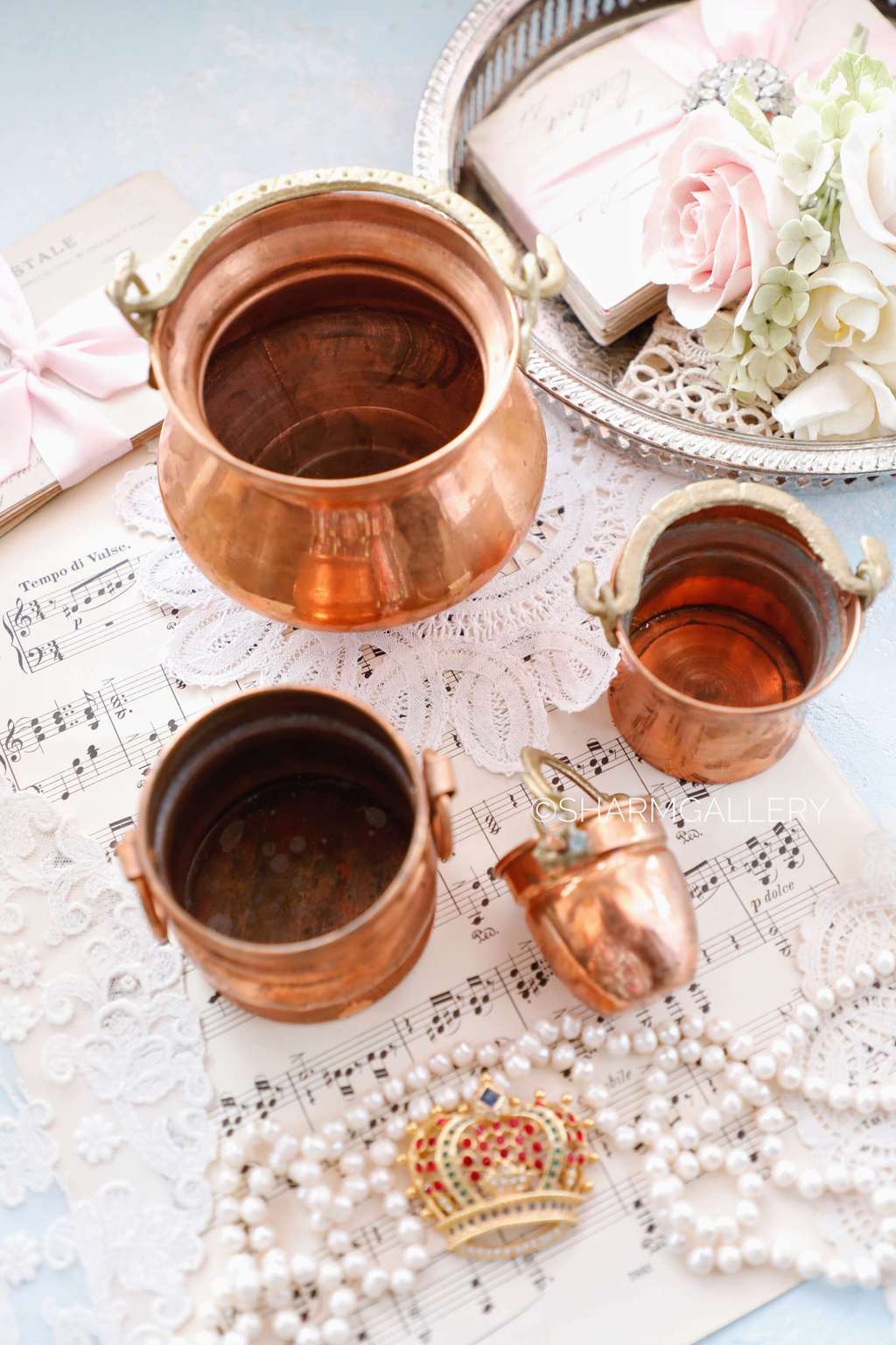 Набор винтажной медной миниатюры. Англия, медь, латунь.