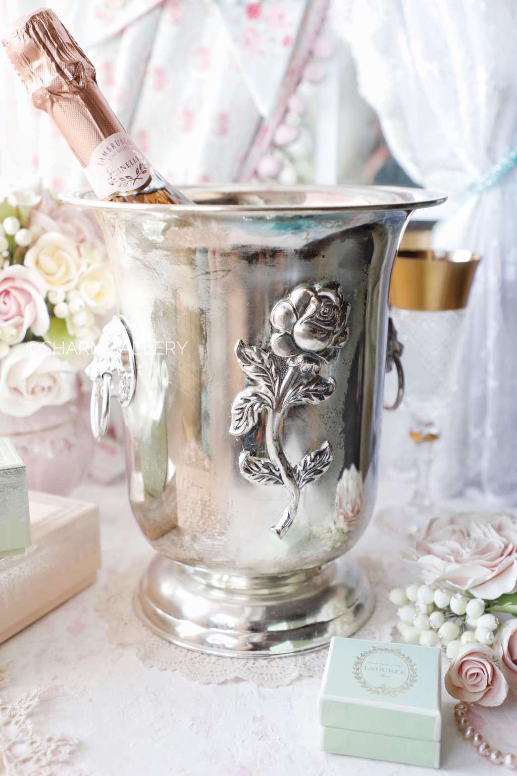 Ведро для шампанского «Роза», серебрение.