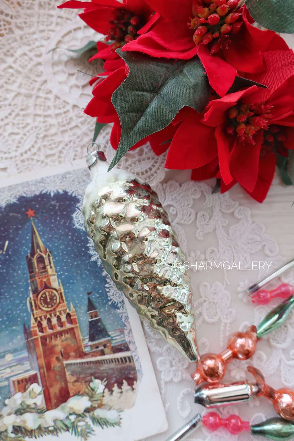 Шишка №16. Елочная игрушка, стекло, СССР.