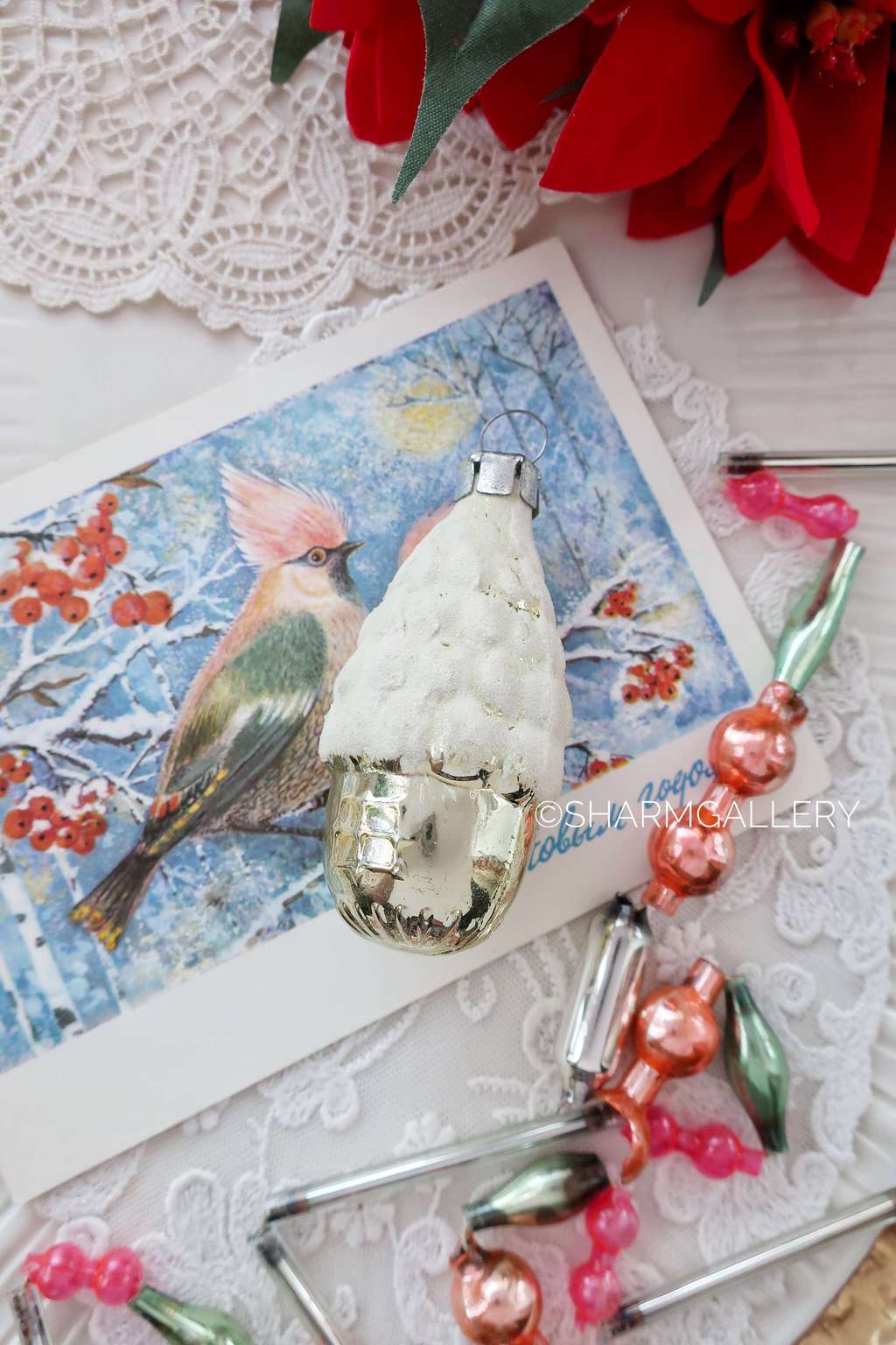 "Избушка", домик. №8. Елочная игрушка, стекло. СССР.