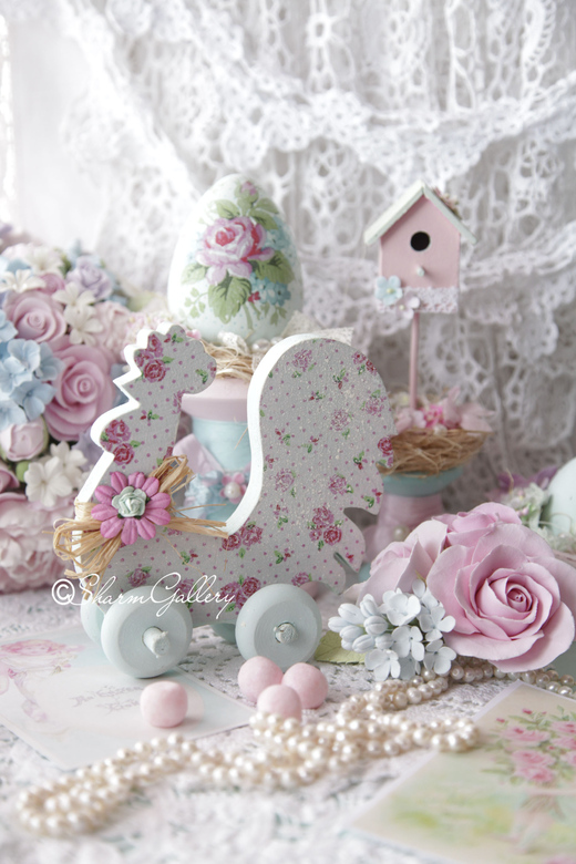 "Петушок". Деревянная, интерьерная игрушка на колесиках.