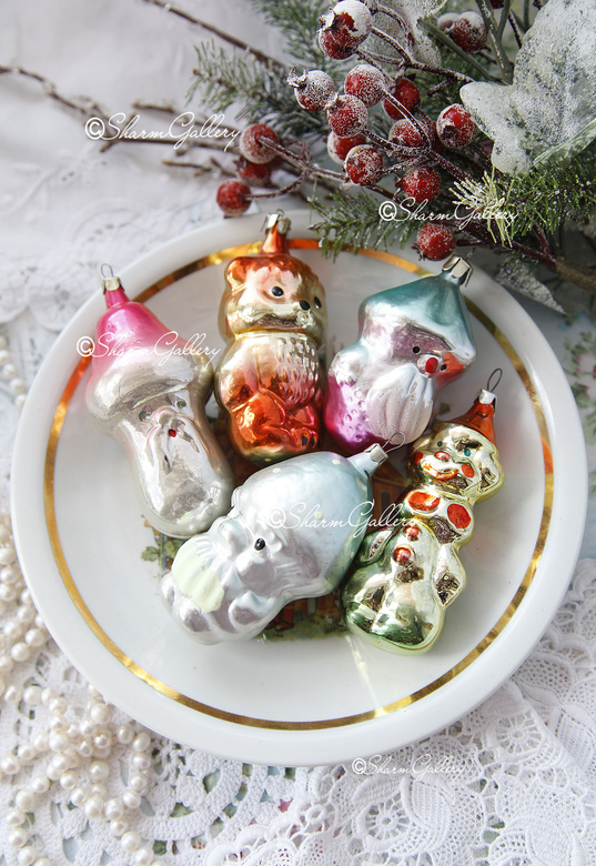 Набор елочных игрушек СССР №148, 5шт.