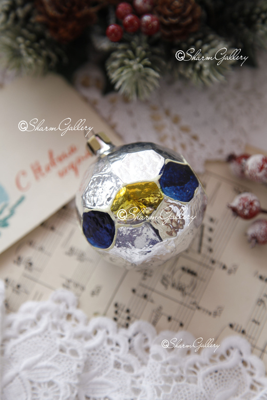 Елочный шар, мяч. Стекло, СССР.