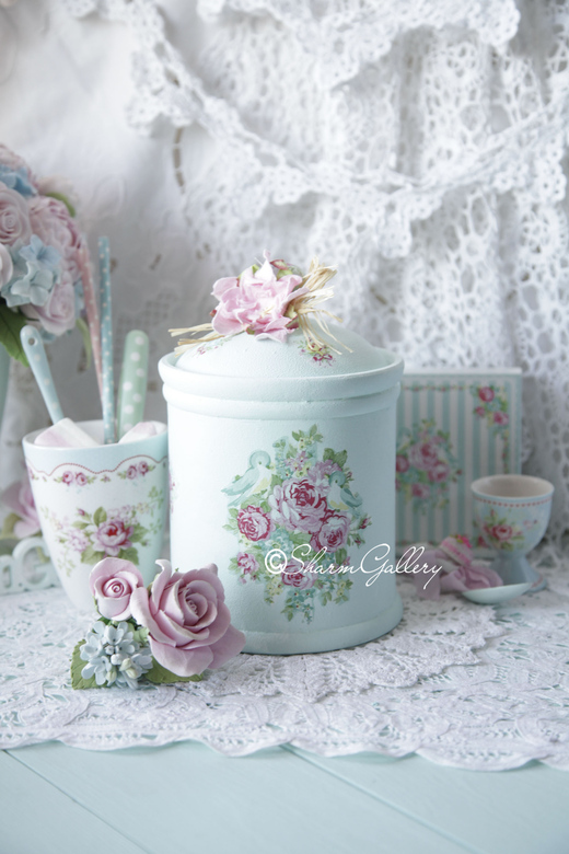 Короб - банка "Mint rose". Дерево.