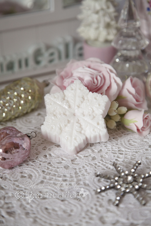 Снежинка №2. Новогоднее мыло ручной работы.