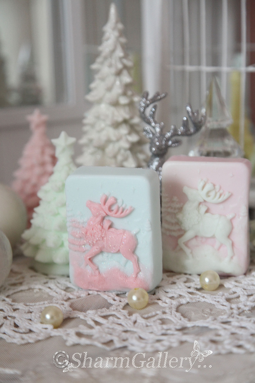 "Лесной олень", новогоднее мыло ручной работы.