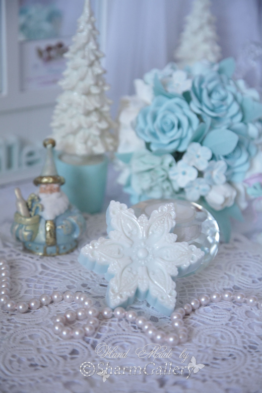 Снежинка №4. Новогоднее мыло ручной работы.