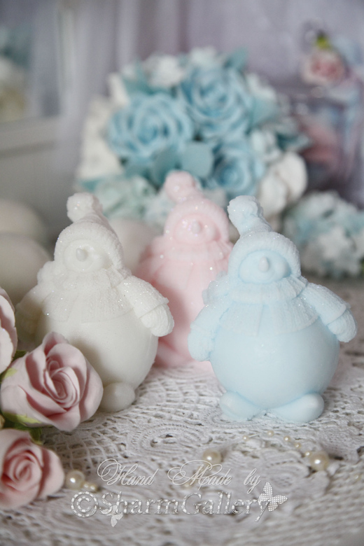 Снеговичок, новогоднее мыло.