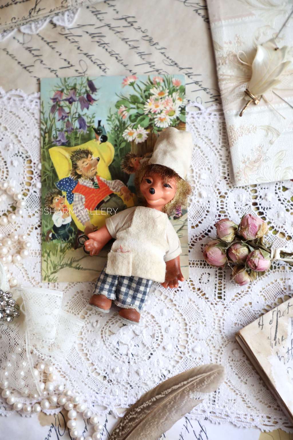 Мекки немецкий еж, ёжик "Повар". №7. Игрушка ГДР, винтаж.