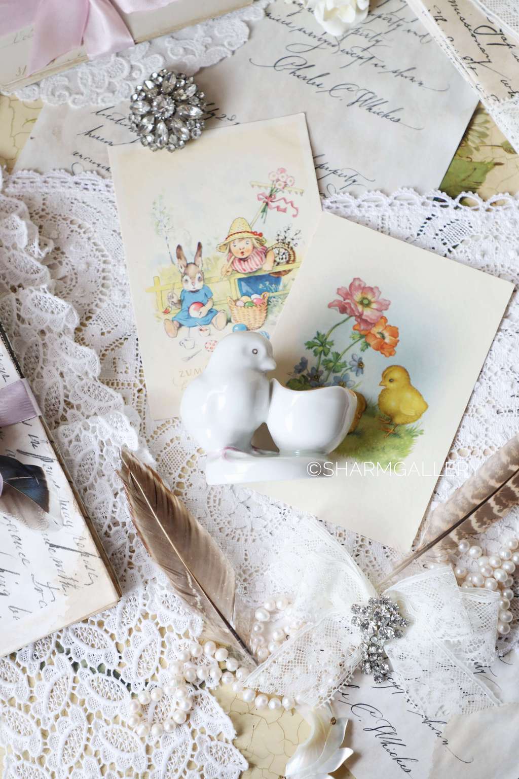 Статуэтка подставка под яйцо Цыпленок №8.  Фарфор Дулево, 1996г.