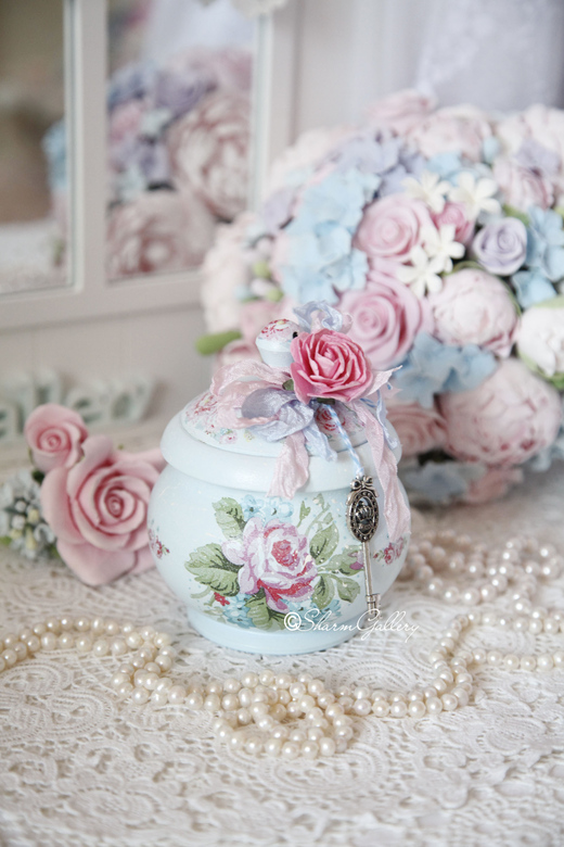 "Frosty rose". Шкатулка, деревянная.