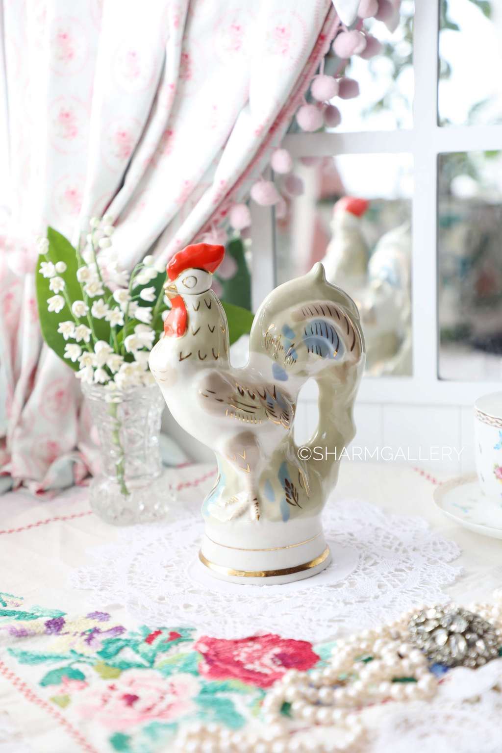 Кувшин - штоф "Петушок", фарфор Городница, СССР. №2.