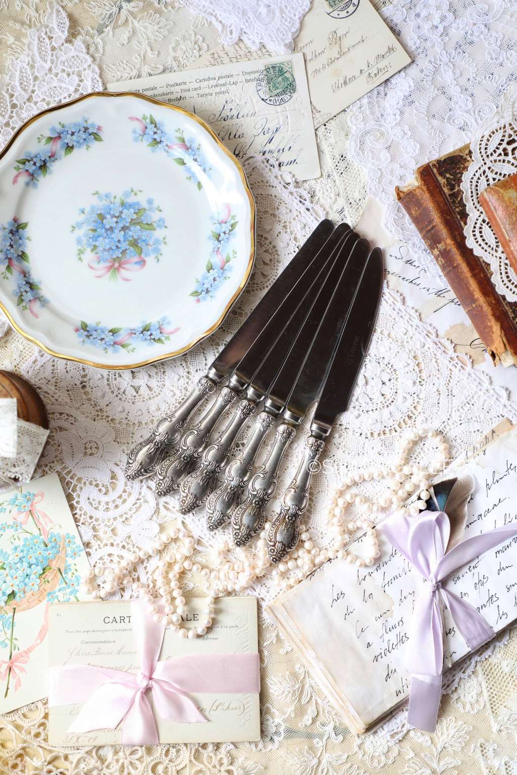 Набор столовых ножей №21. Винтаж, мельхиор РМЗ (Ржев).