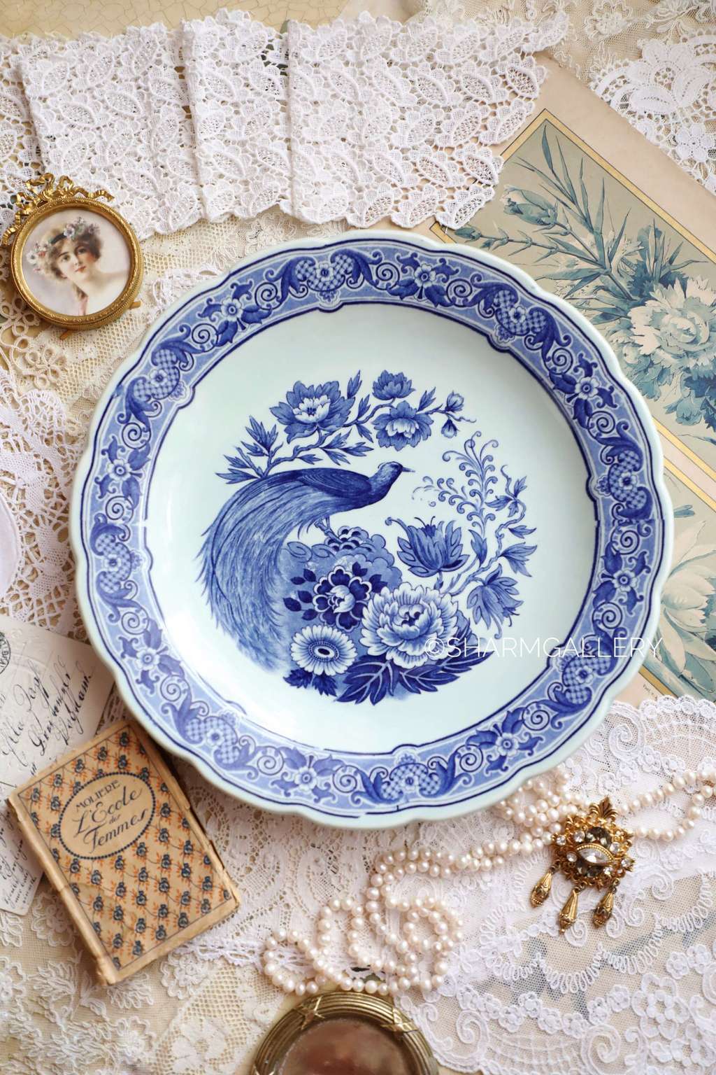 Настенная тарелка «Птица», фарфор Delft, Делфт, Голландия. Винтаж