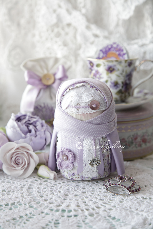 Крупеничка "Лавандовая" славянская кукла - оберег для дома, ручная работа.