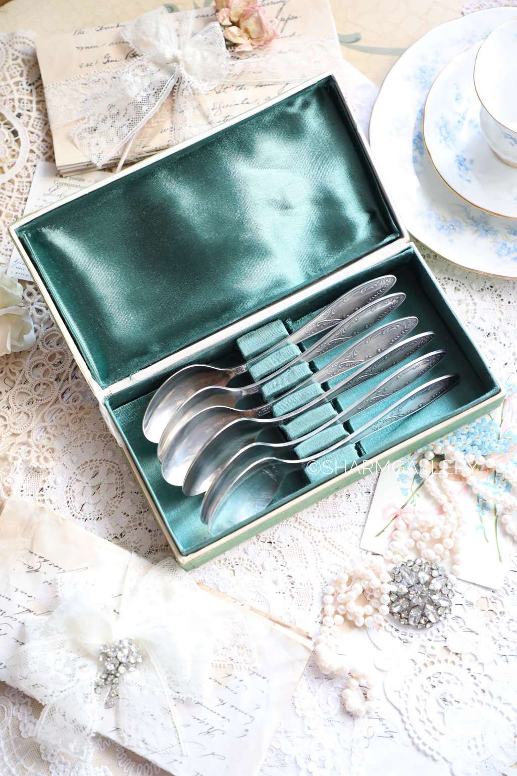 Столовые ложки в коробке №128. Мельхиор, Кольчугино, винтаж.