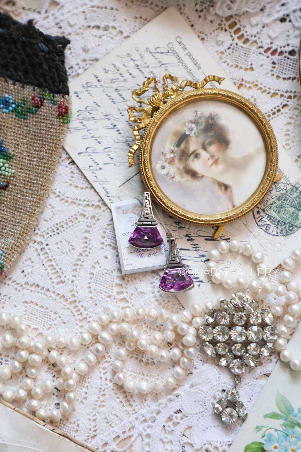 Серьги серебро 925пр., с натуральными аметистами. 2006год.