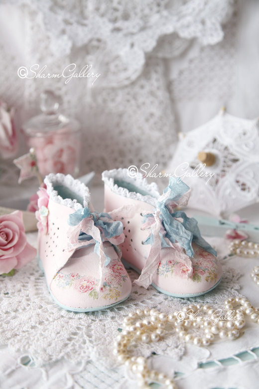 Винтажные, Детские ботиночки "Sweet Baby".