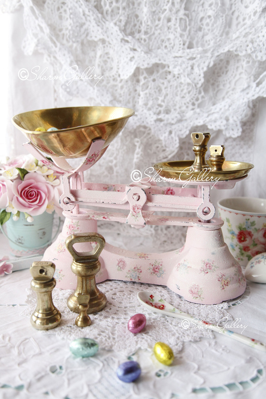 Кухонные весы "Pink rose", винтаж!