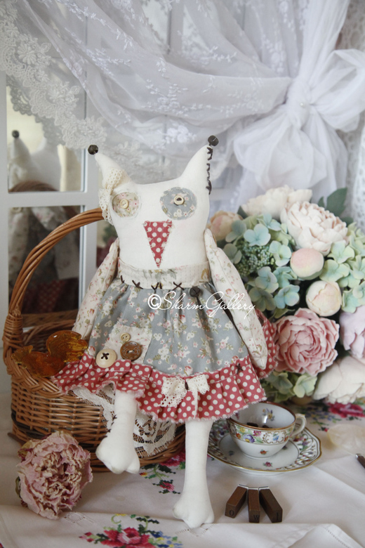 Сова, чердачная кукла. Авторская игрушка, ручной работы.