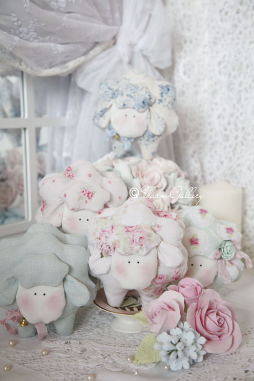 Овечка - барашек) Интерьерная игрушка, ручной работы.