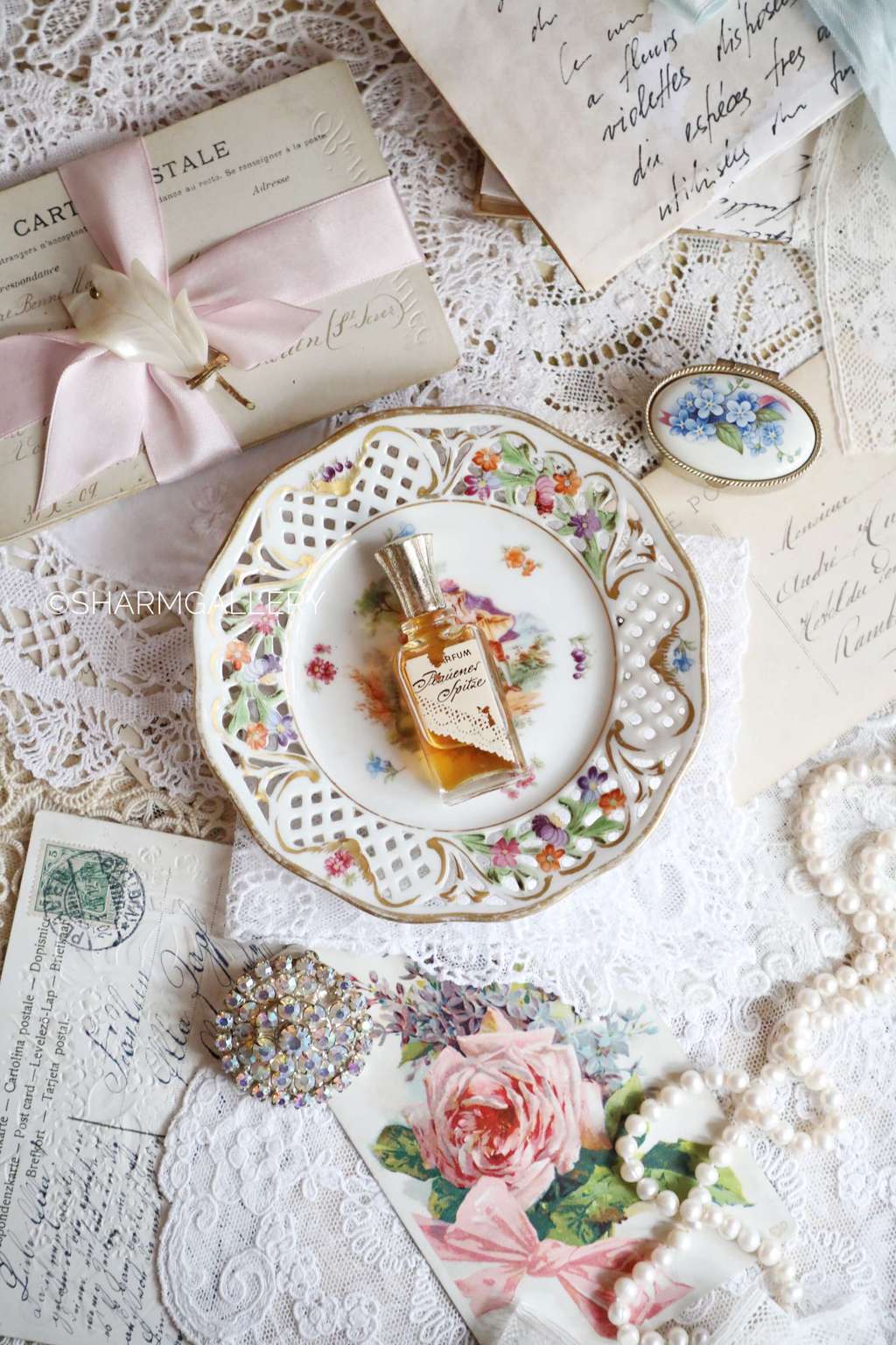 Винтажные духи «Plauener Spitze» Плауэнские кружева, Флорена, ГДР.