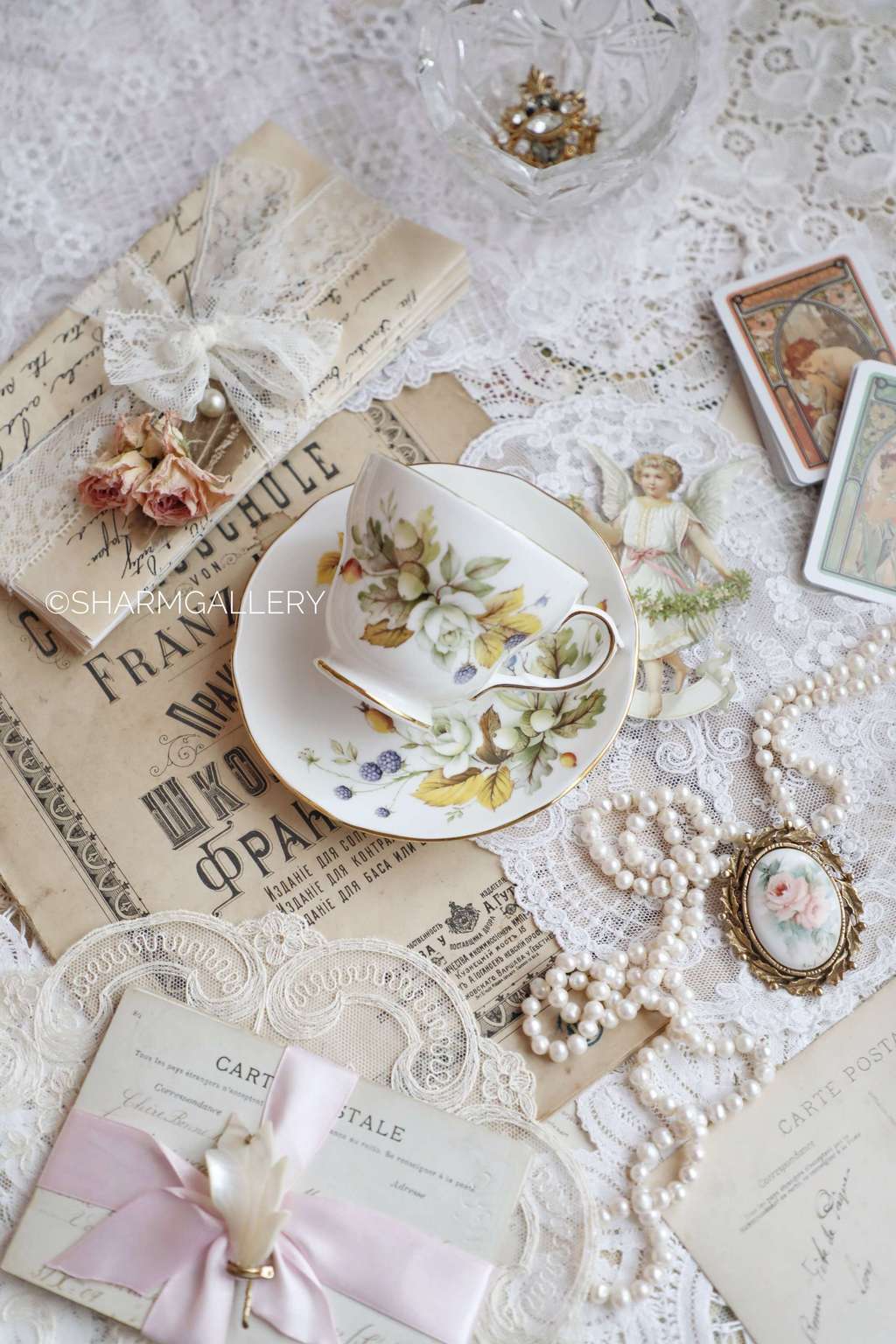 Винтажная чайная пара "Осень". Фарфор Duchess, Англия.