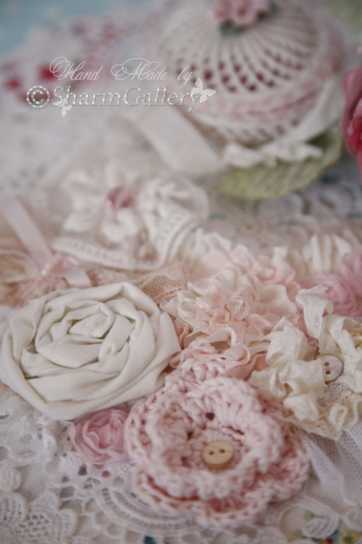 "Creamy Beauty". Колье - воротничок, шебби, бохо - шик.