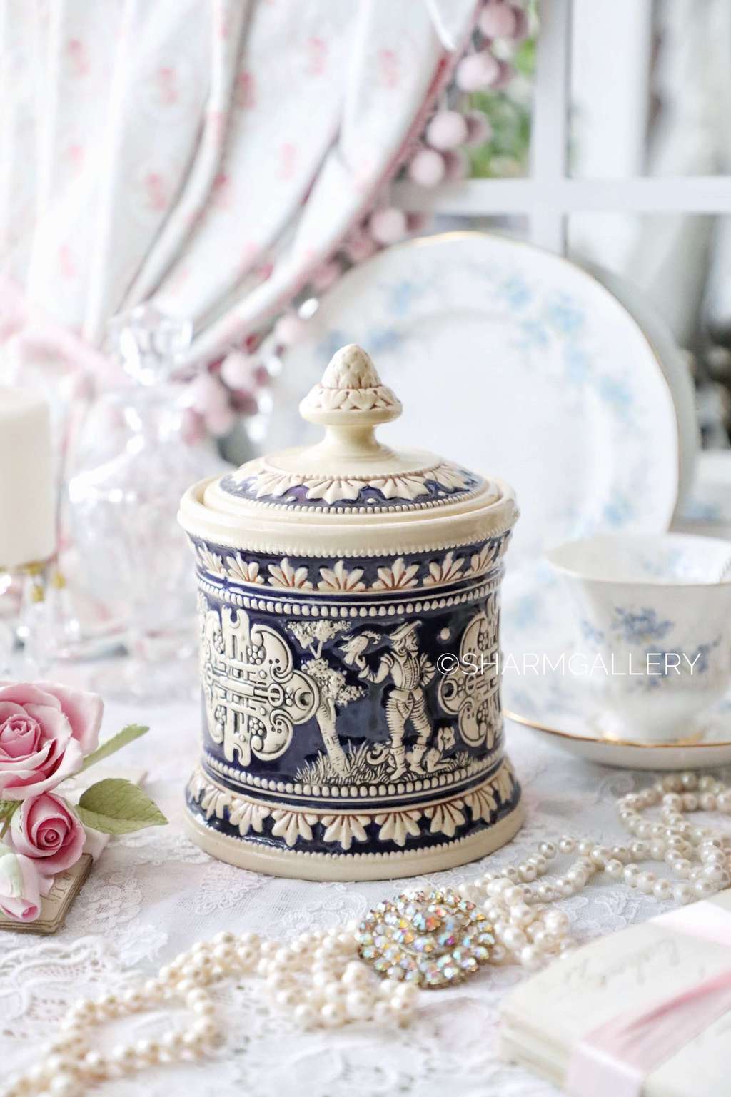 Имбирная банка «Охота», керамика Германия.