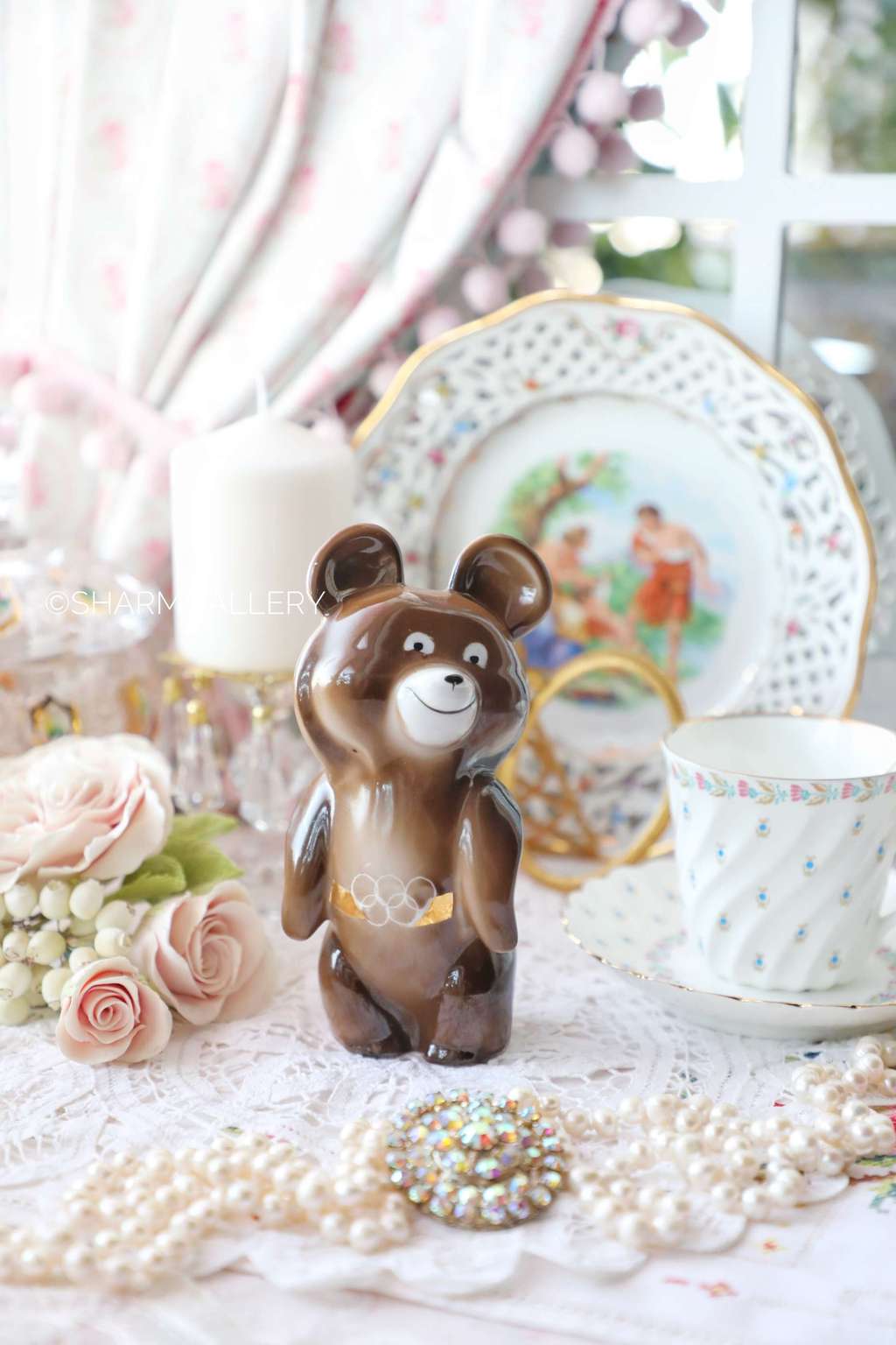 Олимпийский Мишка №15. Фарфор, Краснодар ФФЗ ЧАЙКА. Статуэтка СССР