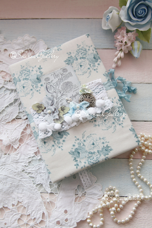 Блокнот ручной работы - "Мятные розы".