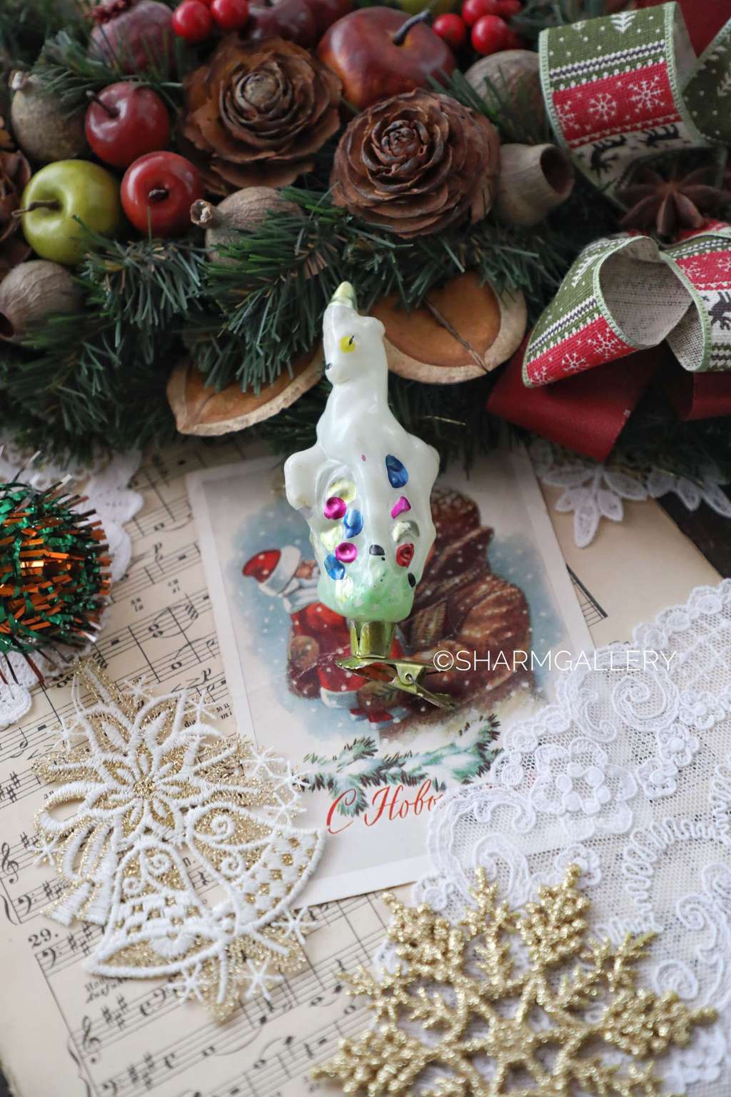 Козлёнок  "Серебряное копытце". №4. Елочная игрушка на прищепке, СССР.