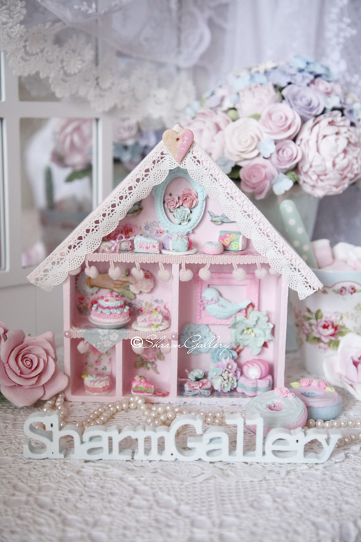 "Sweet Pink Home". Домик - коллаж.