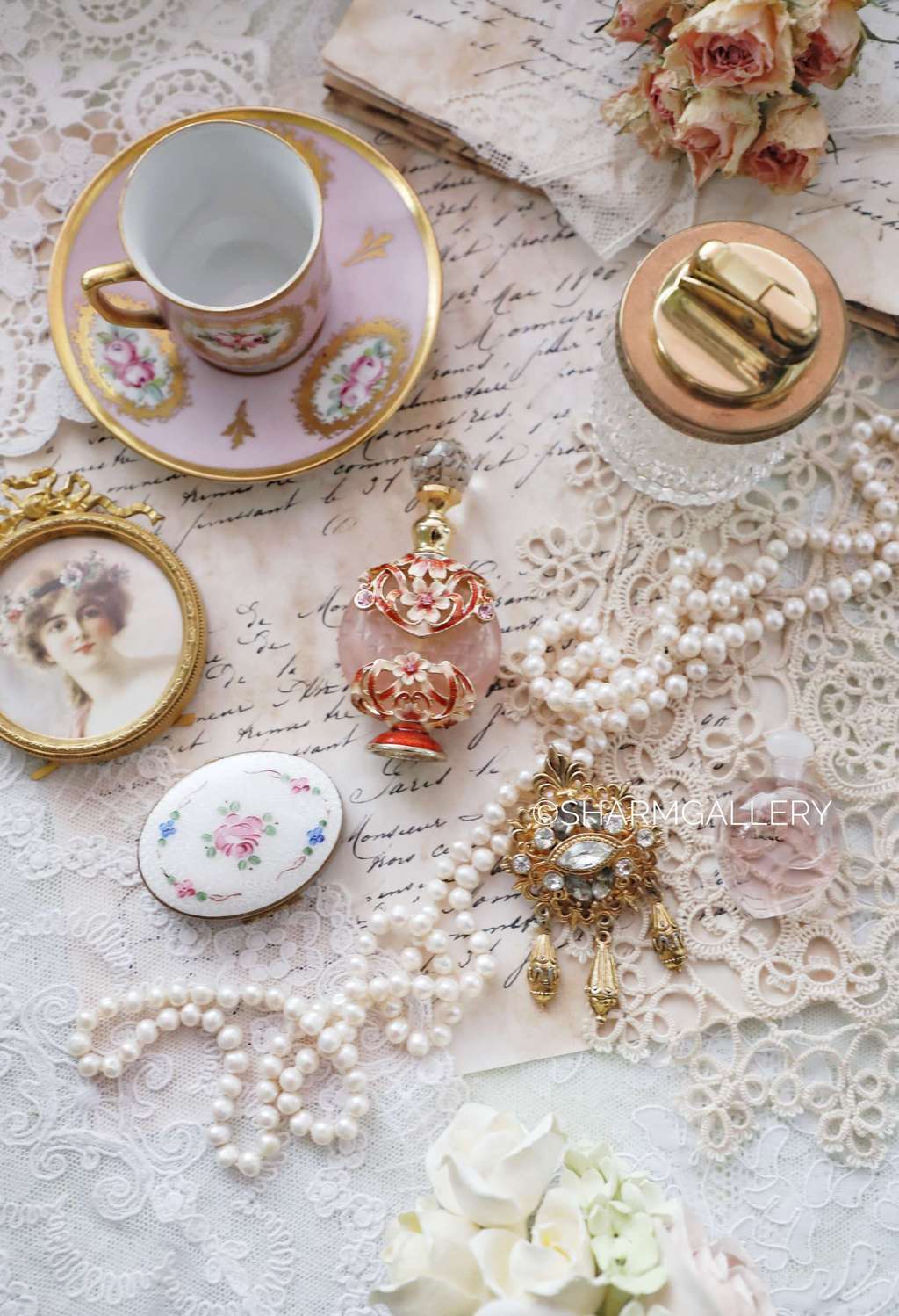 Флакон для духов/масел. Стекло, эмаль.