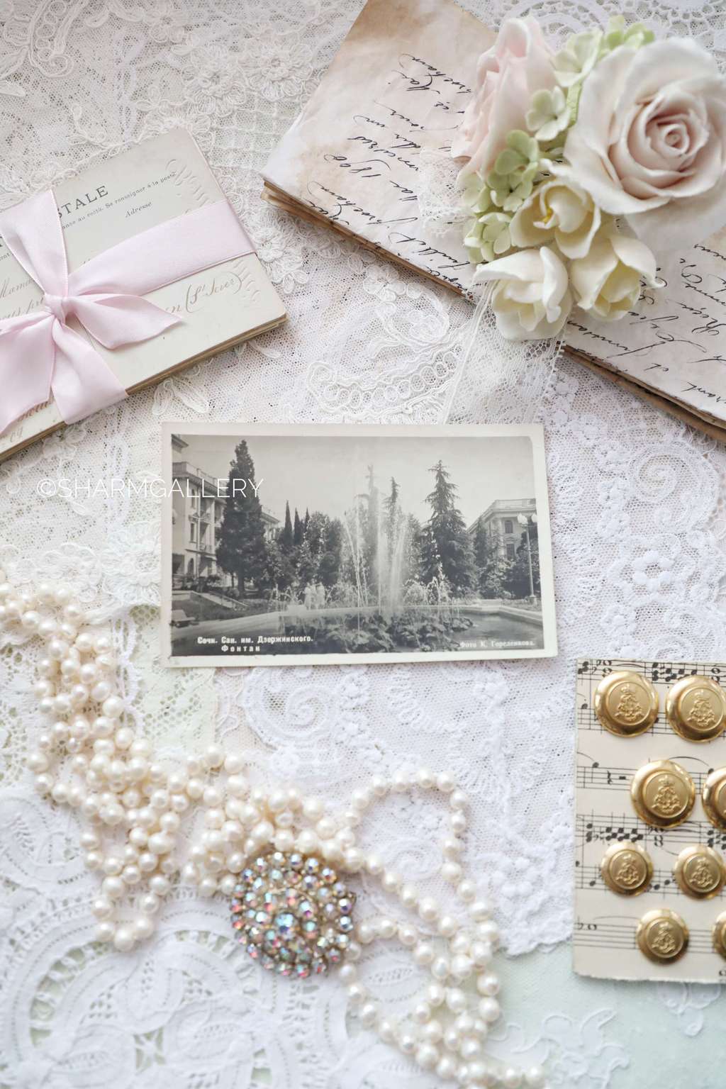 Открытка СССР №106  Фонтан Сочи. Фото К.Гороленкова. Чистая. 1954г.