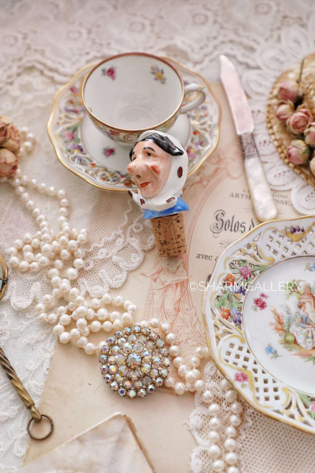 Пробка/Дозатор фарфор "Лица" из серии «Бюргеры». Германия.