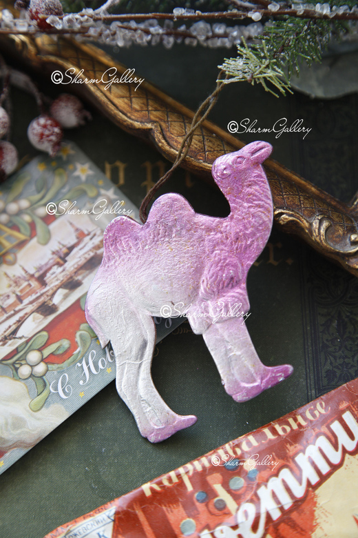 Елочная игрушка картон "Верблюд". СССР.