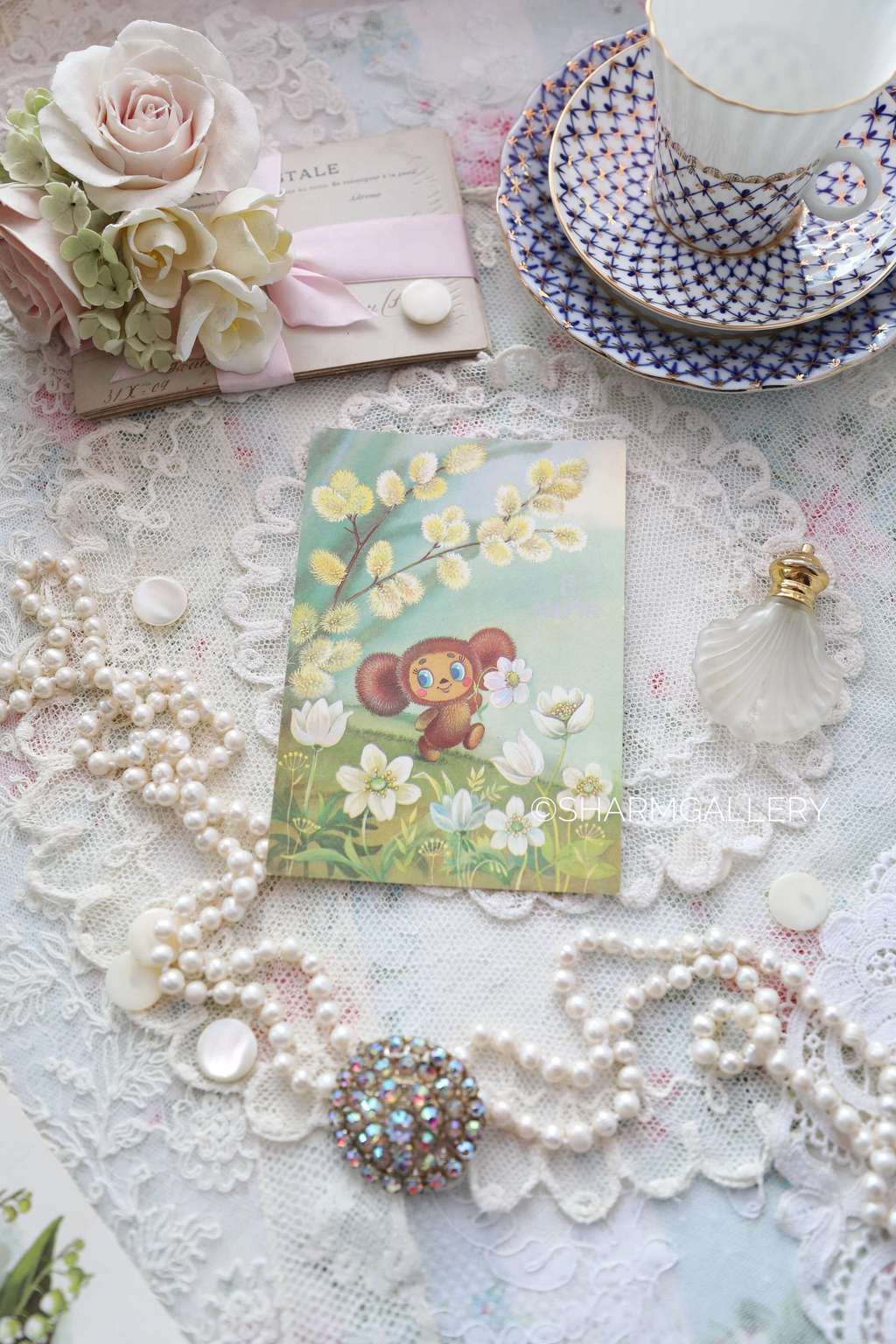 Открытка СССР №2.  "8 марта", Худ-к Т.Жебелева, 1987г. Чистая.