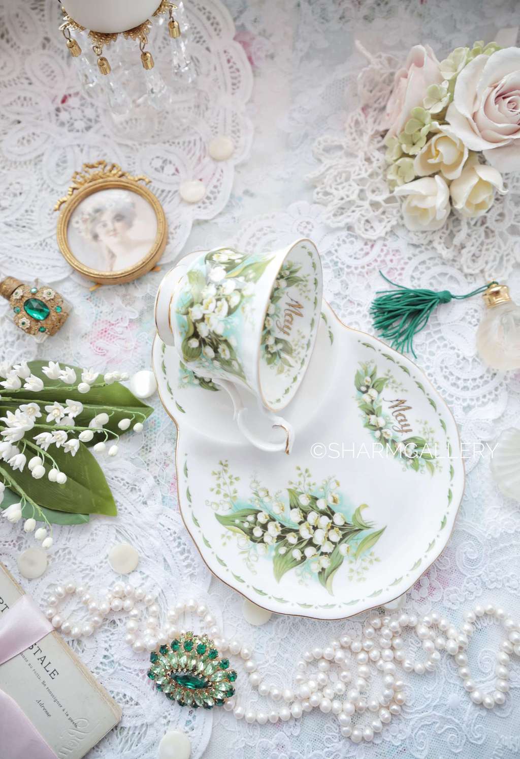 Чайная пара «Цветок месяца» Май/Ландыш, фарфор Royal Albert Англия 1970г. Дефект