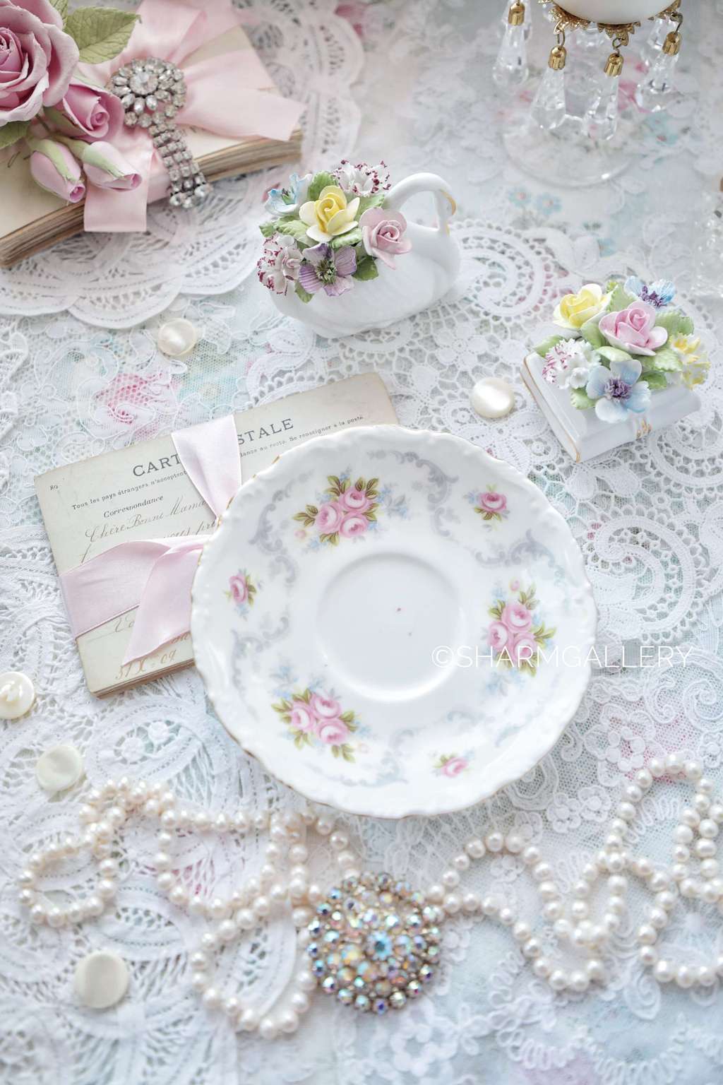 Чайное блюдце Tranquillity, фарфор Royal Albert Англия.