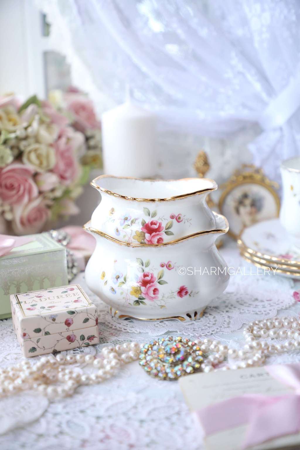 Набор сервировочных вазонов Tenderness (Нежность) фарфор Royal Albert Англия 1970гг.